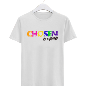 Chosen multi-color t-shirt in white