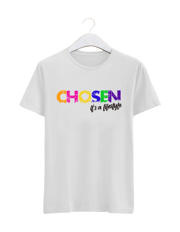 Chosen multi-color t-shirt in white